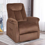 EBELLO Power Lift Chair Assist Recliner for Elderly-Electric Large Lift Recliner Chair with Remote Control, Tall Electric Reclining Sofa, Living Room Home Theater Chair Soft Fabric Lounge, Chocolate