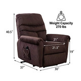 Power Lift Recliner Chair - Bonzy Home Electric Lift Recliner for Elderly and Disabled, Overstuffed Reclining Chair Living Room Cozy Single Sofa Chair with Remote Control (Coffee)