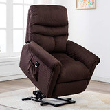 Power Lift Recliner Chair - Bonzy Home Electric Lift Recliner for Elderly and Disabled, Overstuffed Reclining Chair Living Room Cozy Single Sofa Chair with Remote Control (Coffee)