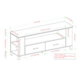 Walker Edison Furniture Company Entertainment TV Stand Console with Storage, 59 Inch, Birch