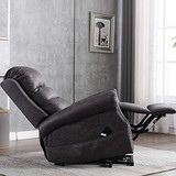 Power Lift Recliner Chair for Elderly - Bonzy Home Reclining Chair with Remote Control, Electric Lift Recliner Chair for Living Room Vintage Style with Metal Rivets Décor (Grey)