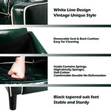 Mid Century Modern 3 Piece Sectional Sofa Set Couches for Living Room Faux Leather Armrest Office Couch Set Loveseat for Small Spaces, Home Furniture Green (Loveseat + 2 Single (3pcs), Green & White) Mid Century Modern 3 Piece Sectional Sofa Set Couches for Living Room Faux Leather Armrest Office Couch Set Loveseat for Small Spaces, Home Furniture Green (Loveseat + 2 Single (3pcs), Green & White)