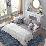 Merax 82" Reversible Sleeper Sectional Sofa Couch with Pull-Out Sleeper, Grey Corner Sofa Bed with Ottoman/Storage