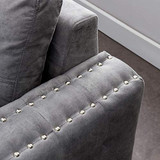 Reversible Sleeper Sectional Sofa -91" Reversible Sleeper Sectional Sofa Nailhead with Storage for Living Room Futon Sofa Bed Couches