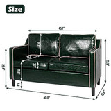 Modern 50" Small Sofa Couch Faux Leather Comfy Loveseat Sofa Mini Couch Living Room Bedroom, Office Couch Love Seat Small Space 2-Seat for 2 People (Green&White) Modern 50" Small Sofa Couch Faux Leather Comfy Loveseat Sofa Mini Couch Living Room Bedroom, Office Couch Love Seat Small Space 2-Seat for 2 People (Green&White)