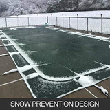 Happybuy Pool Safety Cover 16x32ft Rectangle Inground Safety Pool Cover Green Mesh Solid Pool Safety Cover for Swimming Pool Winter Safety Cover