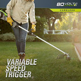 Greenworks 80V Cordless String Trimmer (Attachment Capable), 2.0Ah Battery & Charger Included GST80320