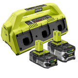 Ryobi 18-Volt ONE+ Super Charger Kit with 2 Batteries - P1820 - (Bulk Packaged)