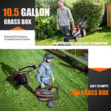 TACKLIFE Lawn Mower, 14-Inch, 10 Amp Electric Lawn Mower, 6 Central Adjustable Heights (0.98''-2.95''), 3 Adjustable Handle Length, Easy Control, Tool-Free Installation, 10.5Gal Grass Box â€?KALM12A