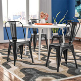 Metal Chair Dining Chairs Set of 4 Patio Chair 18 Inches Seat Height Dining Room Kitchen Chair Tolix Restaurant Chairs Trattoria Bar Stackable Chairs Metal Indoor Outdoor Chairs