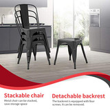 Metal Chair Dining Chairs Set of 4 Patio Chair 18 Inches Seat Height Dining Room Kitchen Chair Tolix Restaurant Chairs Trattoria Bar Stackable Chairs Metal Indoor Outdoor Chairs