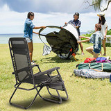 Zero Gravity Chairs Patio Set of 2 with Pillow and Cup Holder Patio Furniture Outdoor Adjustable Dining Reclining Folding Chairs for Deck Patio Beach Yard
