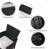 Walsunny 4 Pieces Outdoor Patio Furniture Sets Rattan Chair Wicker Set,Outdoor Indoor Use Backyard Porch Garden Poolside Balcony Furniture（Black）