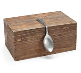 WOOD BOX WITH SPOON HANDLE DECOR