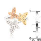 Triple Butterfly Cubic Zirconia Ring