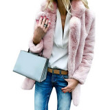 Women Faux Fur Coats Winter Solid Fashion