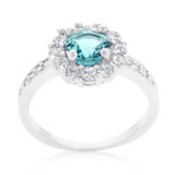 Bella Birthstone Engagement Ring in Blue