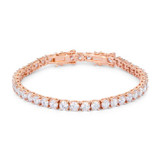 17.6 Ct Rosegold Tennis Bracelet with Shimmering Round CZ