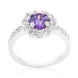 Lavender Halo Engagement Ring