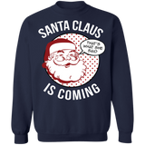 Santa is Coming Cumming Ugly Christmas Sweater Adult Humor