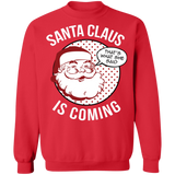 Santa is Coming Cumming Ugly Christmas Sweater Adult Humor