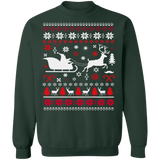 Reindeer Ugly Christmas Sweater Santa Sleigh