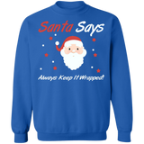 Adult Humor Naughty Santa Ugly Christmas Sweater Always keep it wrapped