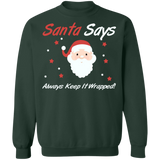 Adult Humor Naughty Santa Ugly Christmas Sweater Always keep it wrapped