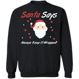 Adult Humor Naughty Santa Ugly Christmas Sweater Always keep it wrapped