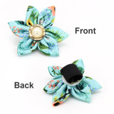 Lovely Green Custom Flower Collar & Leashes Set