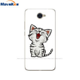 Case For Huawei Y7 2017 Case DUB-LX1 Silicone TPU Phone Cover For huawei y7 2019 Coqa y7 Print Painted Cat Flower Shells Bags