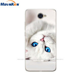 Case For Huawei Y7 2017 Case DUB-LX1 Silicone TPU Phone Cover For huawei y7 2019 Coqa y7 Print Painted Cat Flower Shells Bags