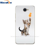 Case For Huawei Y7 2017 Case DUB-LX1 Silicone TPU Phone Cover For huawei y7 2019 Coqa y7 Print Painted Cat Flower Shells Bags