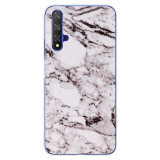 For Huawei Nova5T Case Huawei Nova 5T Case marble flower Silicone Soft Clear Cover Phone Case For Huawei Nova 5T 5 T Nova5T Case