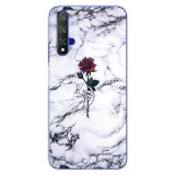 For Huawei Nova5T Case Huawei Nova 5T Case marble flower Silicone Soft Clear Cover Phone Case For Huawei Nova 5T 5 T Nova5T Case
