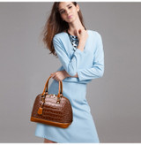 Women Luxury Alma Crocodile Bag Top Handle Handbag