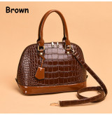 Women Luxury Alma Crocodile Bag Top Handle Handbag