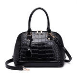 Women Luxury Alma Crocodile Bag Top Handle Handbag