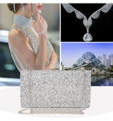 Women Evening Clutch Bag Diamond Sequin Wedding Clutch Purse and Handbag