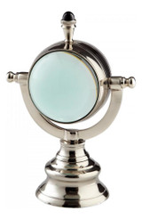 Nickel Looking Glass 8 Inch Tall Aluminum Sculpture Made in India - Style: 7646174