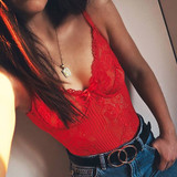 Sheer Lace Transparent Mesh Bodysuit