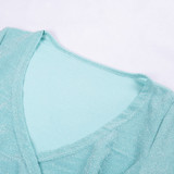 Reflective Cross V-neck Bodysuit