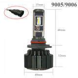 Car Headlight-TURBO LED T6 [9005/HB3]-Car Headlight Hi/Lo Beam 30W EMC 8-48V 6000K