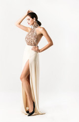 Sequin Halter Gown
