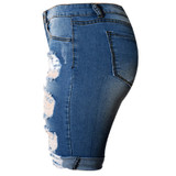 Stretch High Waist Jeans Shorts