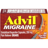 Advil Migraine Pain Reliever, Solubilized Ibuprofen 200mg, Liquid Filled Capsules, Powerful Migraine Relief