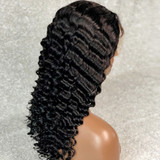 Lace Front Human Hair Wigs For Women Remy Brazilian Deep Wave Wig Bleached Knots Plucked With Baby Hair slove rosa