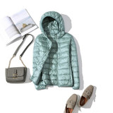 Winter Women Ultralight Thin Down Jacket 90% White Duck Down Hooded Jackets Long Sleeve Warm Coat Parka Female Portable Outwear