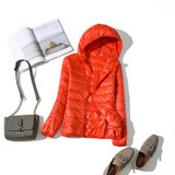 Winter Women Ultralight Thin Down Jacket 90% White Duck Down Hooded Jackets Long Sleeve Warm Coat Parka Female Portable Outwear
