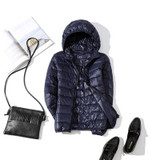 Winter Women Ultralight Thin Down Jacket 90% White Duck Down Hooded Jackets Long Sleeve Warm Coat Parka Female Portable Outwear